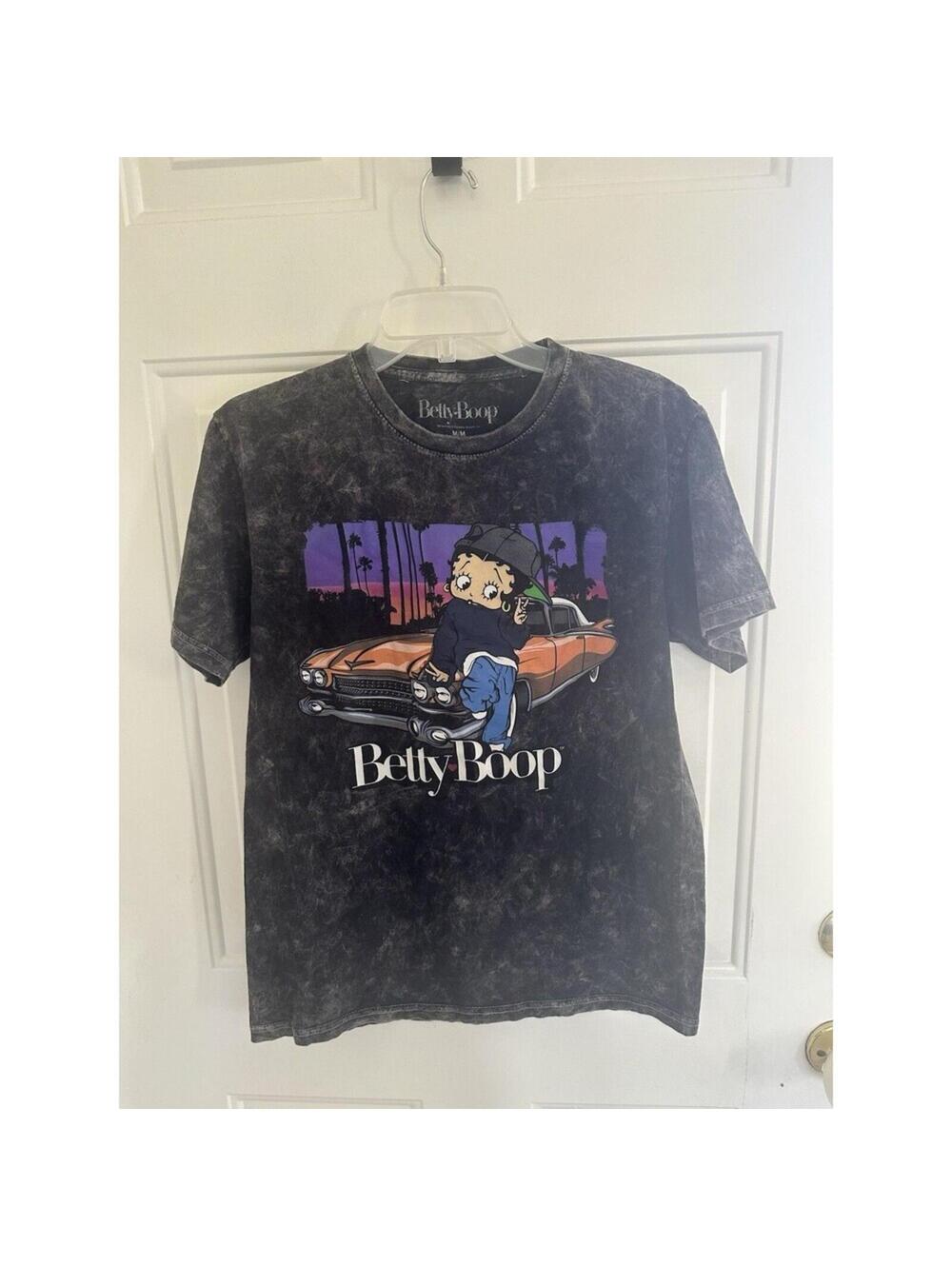 Betty Boop Lowrider Graphic Tee Acid Wash Size M 2023